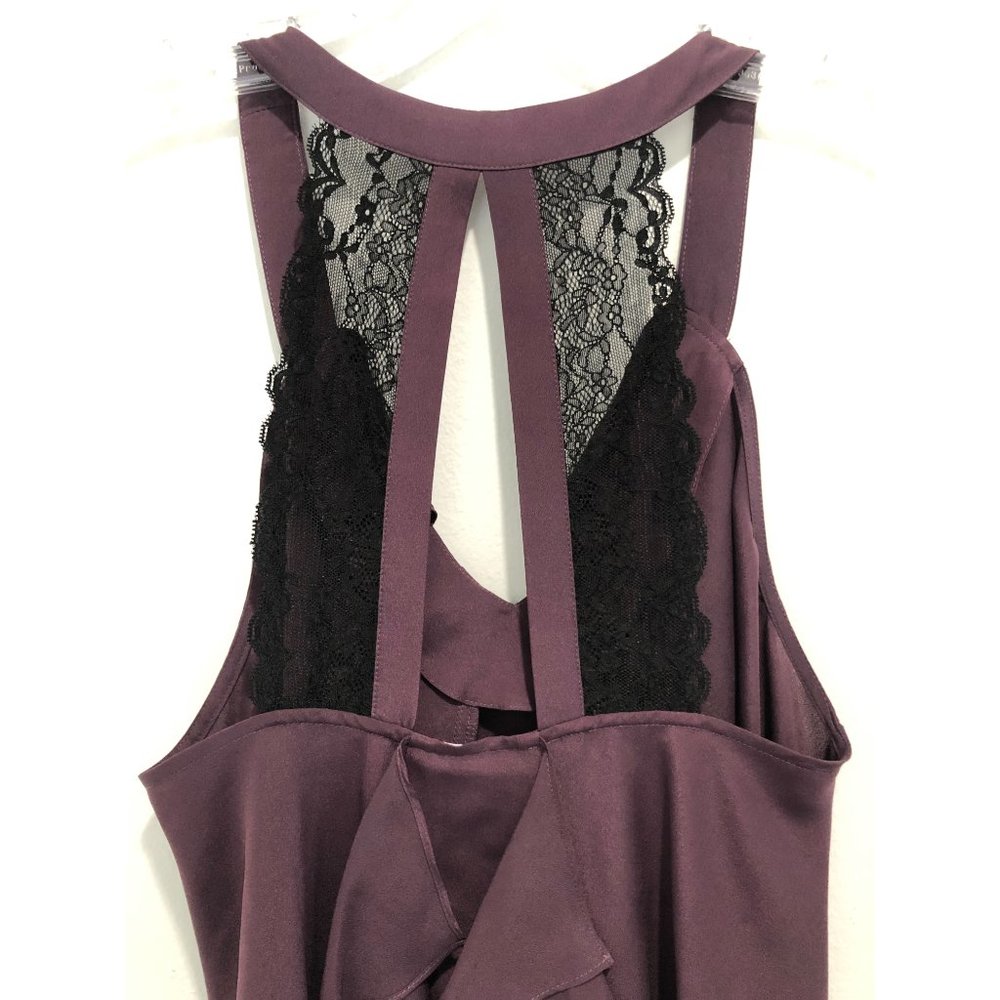 BCBGeneration Plum Ruffle Lace Tank Top - Small - Picture 4 of 8